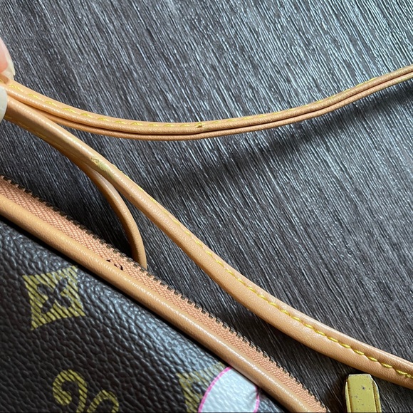 Brown Pink Floral Printed Crossbody Bag / Clutch - Picture 10 of 11